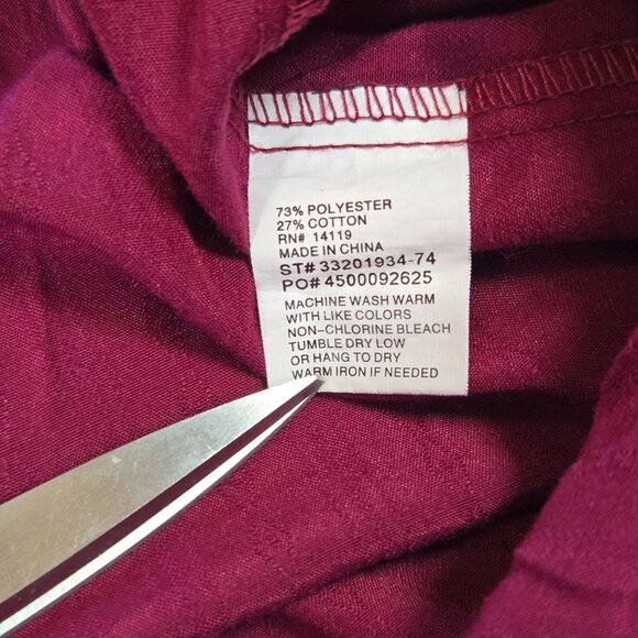 VTG Ely Cattleman Mens XL Burgundy Western Shirt Long Sleeve Striped Pearl Snap - Picture 7 of 9